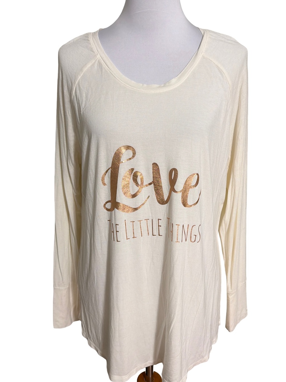 Soma Cream Long Sleeve Love Script Tee